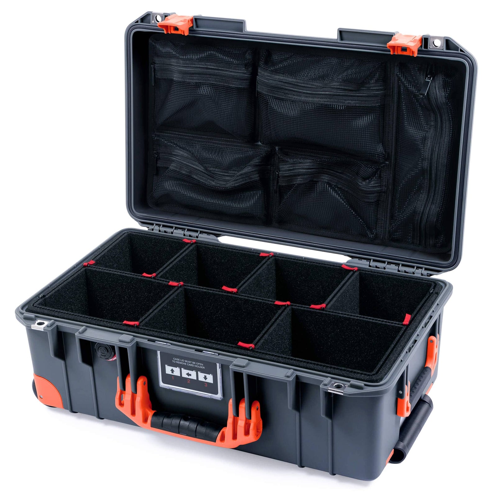 Pelican 1535 Air Carry-on Case - Charcoal & Orange Trolley