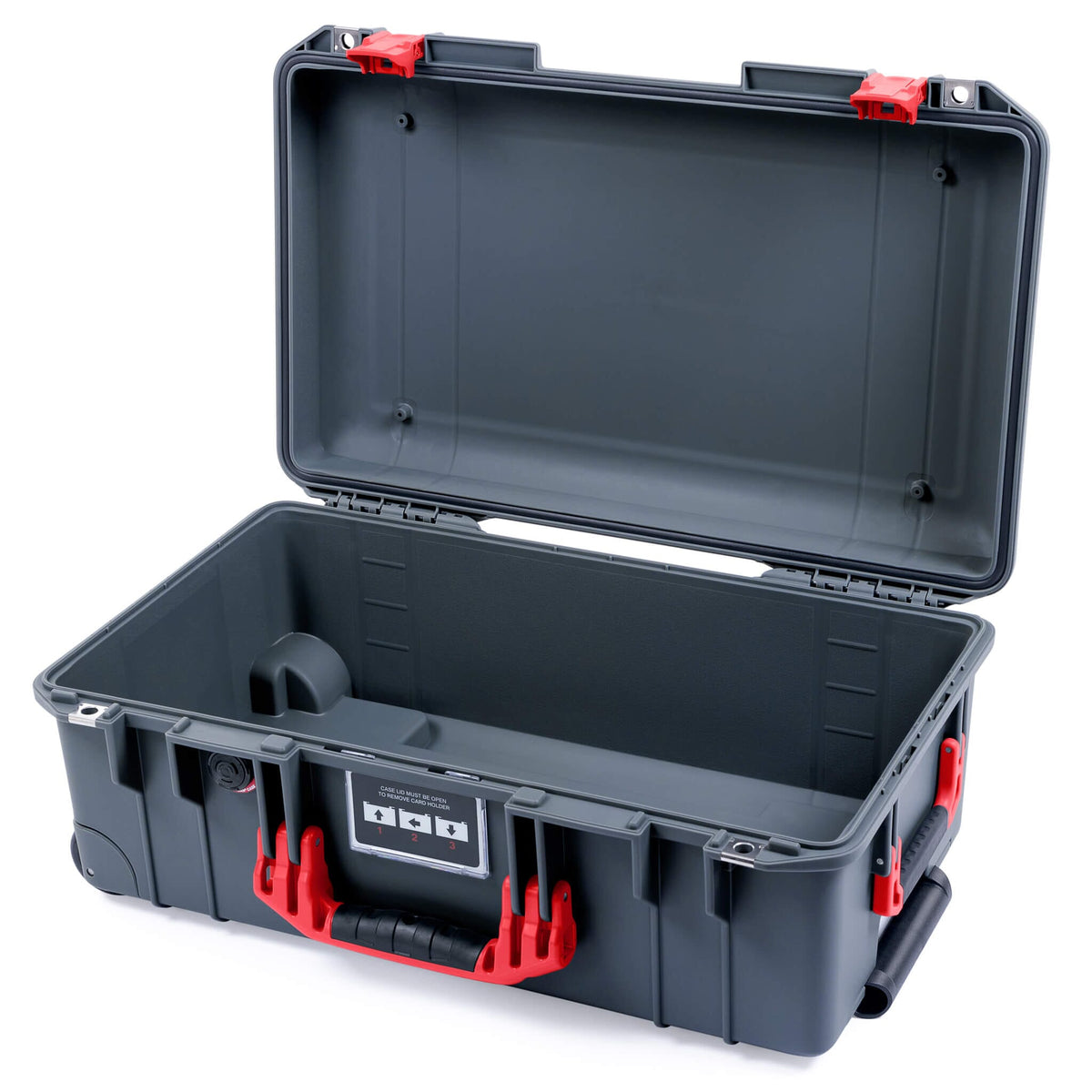 Pelican 1535 Air Case, Charcoal with Red Handles &amp; Push-Button Latches None (Case Only) ColorCase 015350-0000-520-320