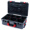 Pelican 1535 Air Case, Charcoal with Red Handles & Push-Button Latches TrekPak Divider System with Combo-Pouch Lid Organizer ColorCase 015350-0320-520-320