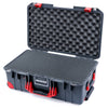 Pelican 1535 Air Case, Charcoal with Red Handles, Push-Button Latches & Trolley Pick & Pluck Foam with Convoluted Lid Foam ColorCase 015350-0001-520-320-320