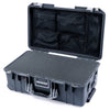 Pelican 1535 Air Case, Charcoal with Silver Handles & Push-Button Latches Pick & Pluck Foam with Mesh Lid Organizer ColorCase 015350-0101-520-180