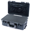 Pelican 1535 Air Case, Charcoal with Silver Handles & Push-Button Latches Pick & Pluck Foam with Combo-Pouch Lid Organizer ColorCase 015350-0301-520-180