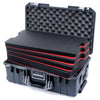 Pelican 1535 Air Case, Charcoal with Silver Handles & Push-Button Latches Custom Tool Kit (4 Foam Inserts with Convoluted Lid Foam) ColorCase 015350-0060-520-180