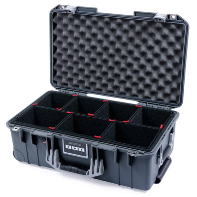 Pelican 1535 Air Case, Charcoal with Silver Handles & Push-Button Latches TrekPak Divider System with Convoluted Lid Foam ColorCase 015350-0020-520-180