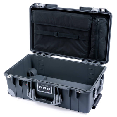 Pelican 1535 Air Case, Charcoal with Silver Handles, Push-Button Latches & Trolley Computer Pouch Only ColorCase 015350-0200-520-180-180