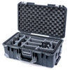 Pelican 1535 Air Case, Charcoal with Silver Handles, Push-Button Latches & Trolley Gray Padded Microfiber Dividers with Convoluted Lid Foam ColorCase 015350-0070-520-180-180