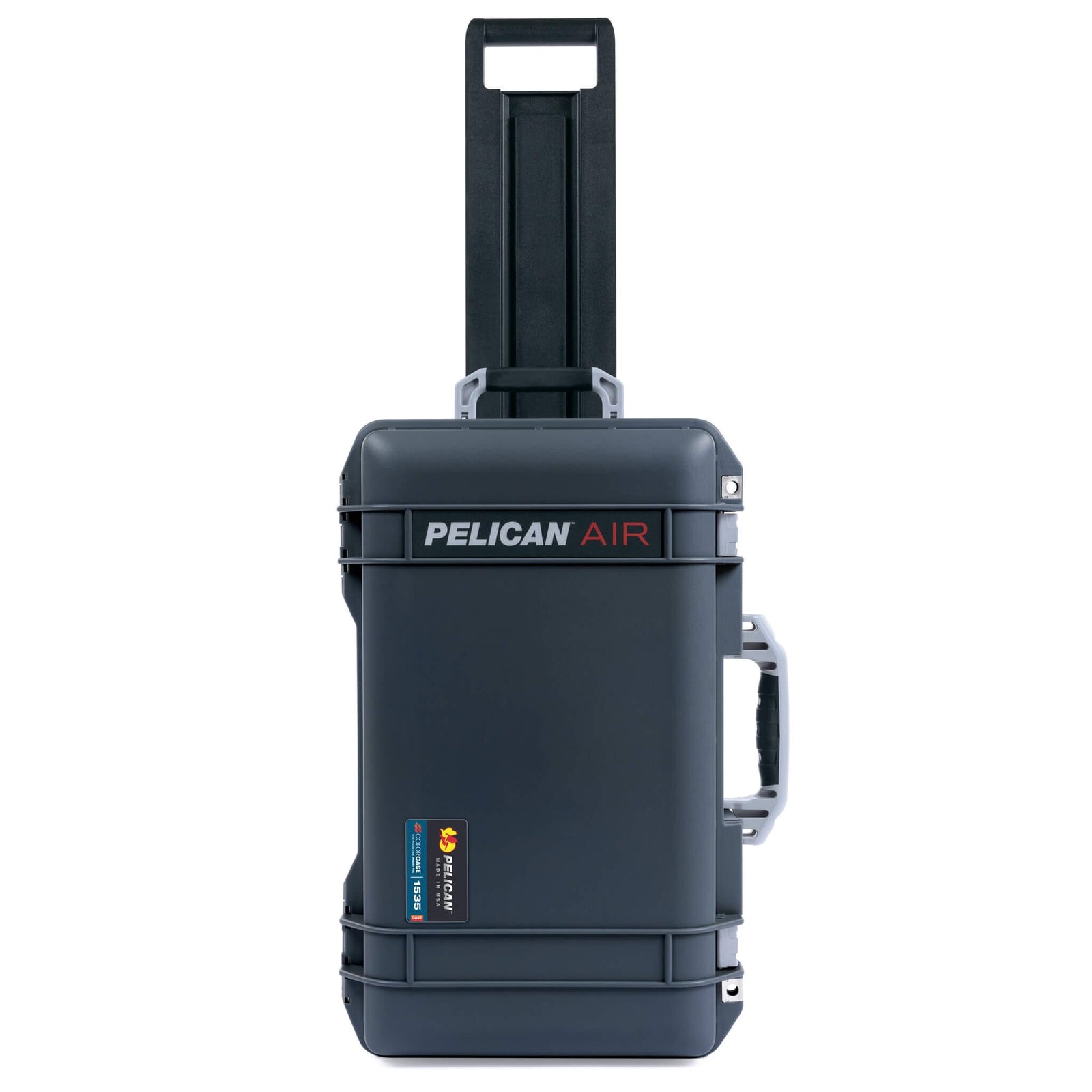 Pelican 1535 Air Case, Charcoal with Silver Handles, Push-Button Latches & Trolley ColorCase 