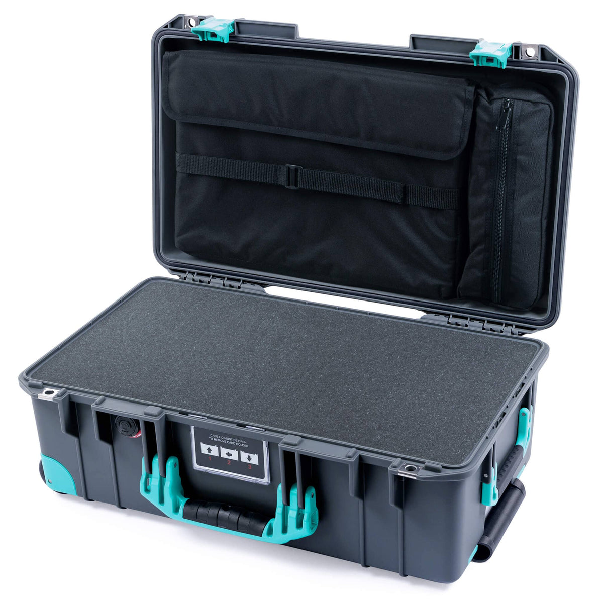 Pelican 1535 Air Carry-on Case - Charcoal &amp; Teal Trolley