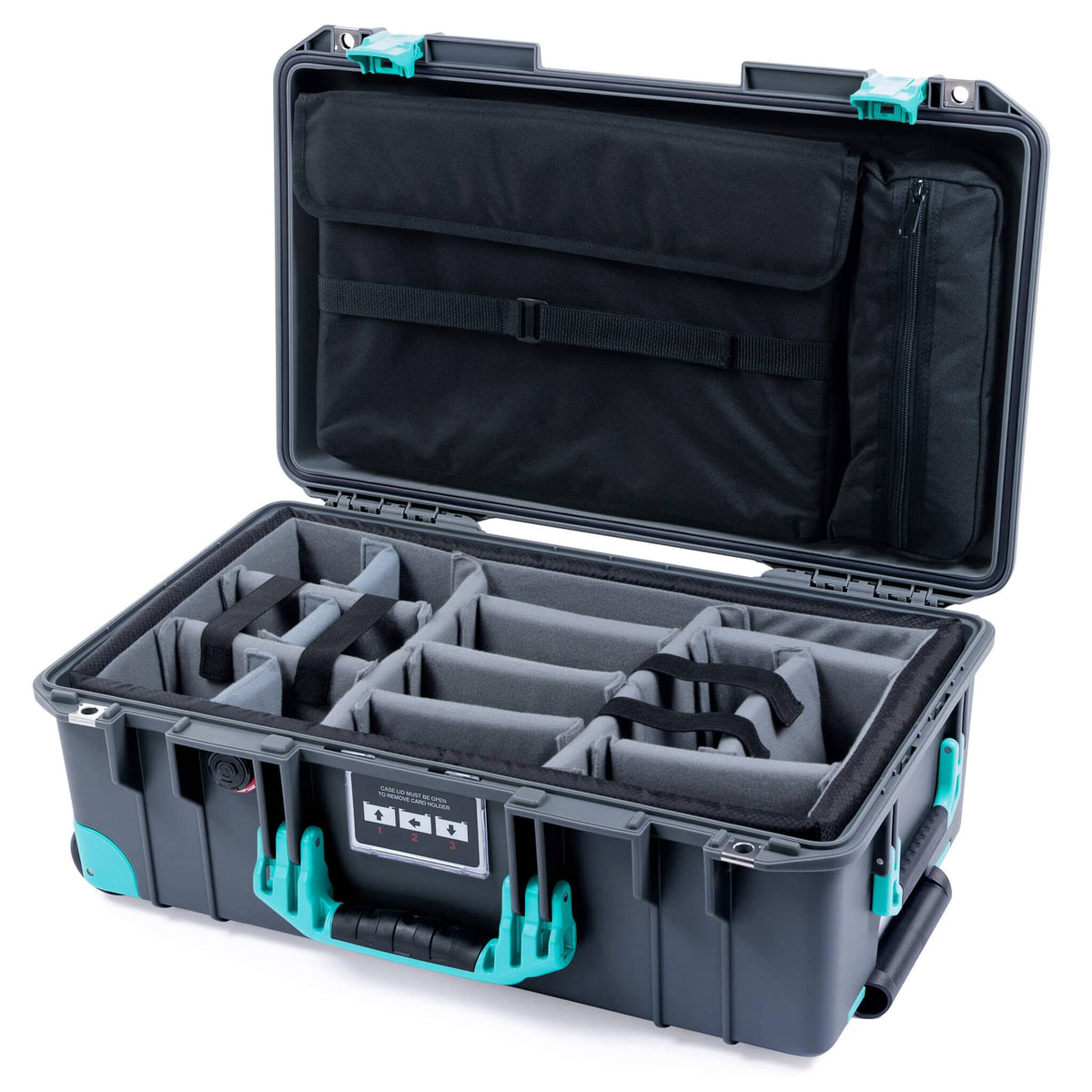 Pelican 1535 Air Carry-on Case - Charcoal &amp; Teal Trolley