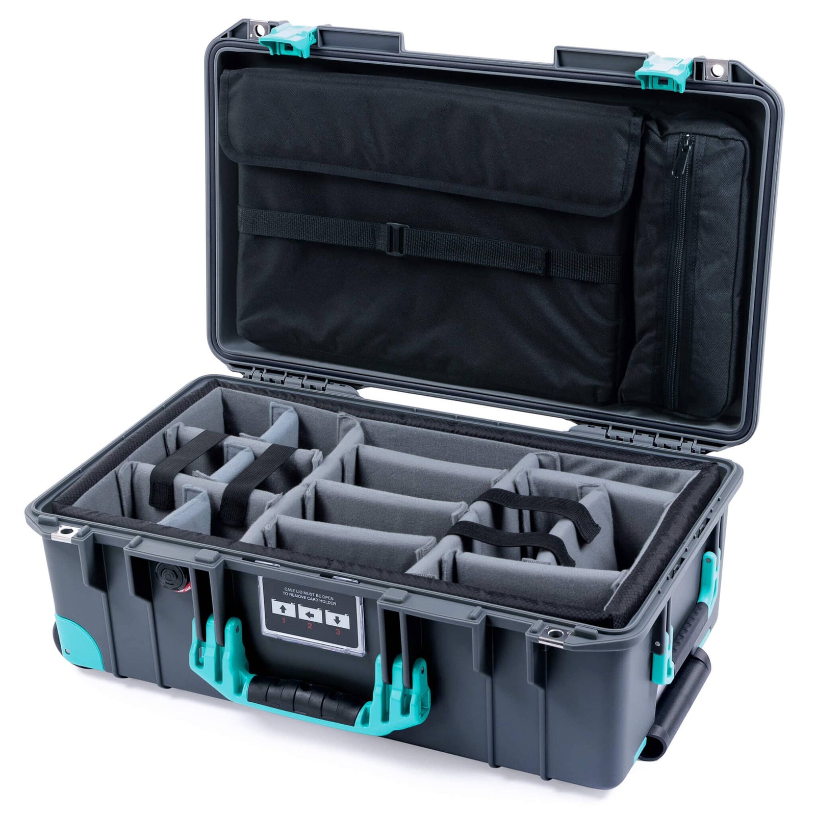 Pelican 1535 Air Carry-on Case - Charcoal & Teal Trolley