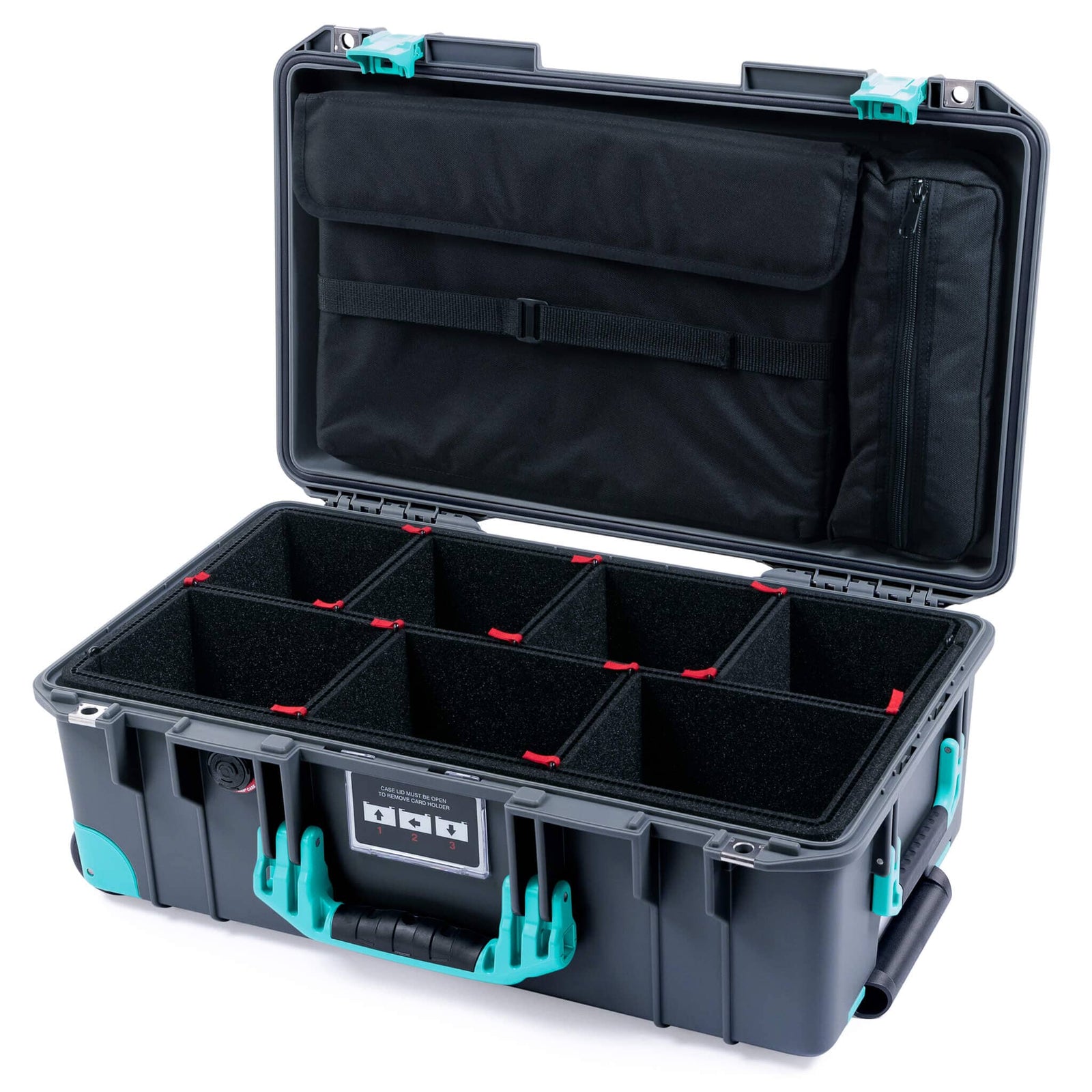 Pelican 1535 Air Carry-on Case - Charcoal & Teal Trolley