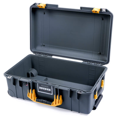 Pelican 1535 Air Case, Charcoal with Yellow Handles & Push-Button Latches None (Case Only) ColorCase 015350-0000-520-240