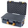 Pelican 1535 Air Case, Charcoal with Yellow Handles & Push-Button Latches Pick & Pluck Foam with Convoluted Lid Foam ColorCase 015350-0001-520-240
