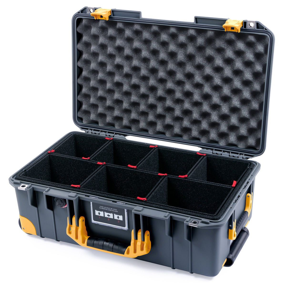 Pelican 1535 Air Carry-on Case - Charcoal &amp; Yellow Trolley