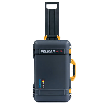 Pelican 1535 Air Case, Charcoal with Yellow Handles & Push-Button Latches ColorCase