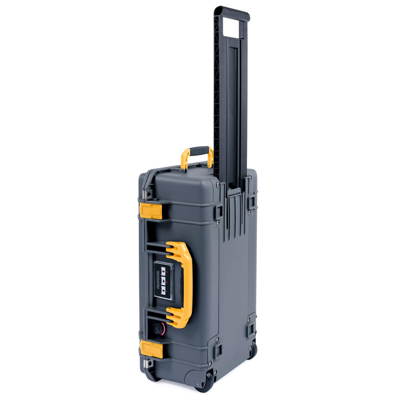 Pelican 1535 Air Case, Charcoal with Yellow Handles & Push-Button Latches ColorCase 