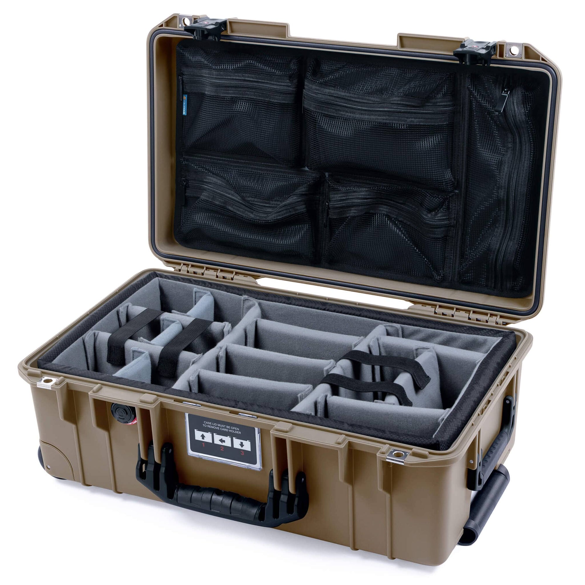Pelican 1535 Air Case, Dark Desert Dirt with Black Handles & TSA Locking Latches ColorCase