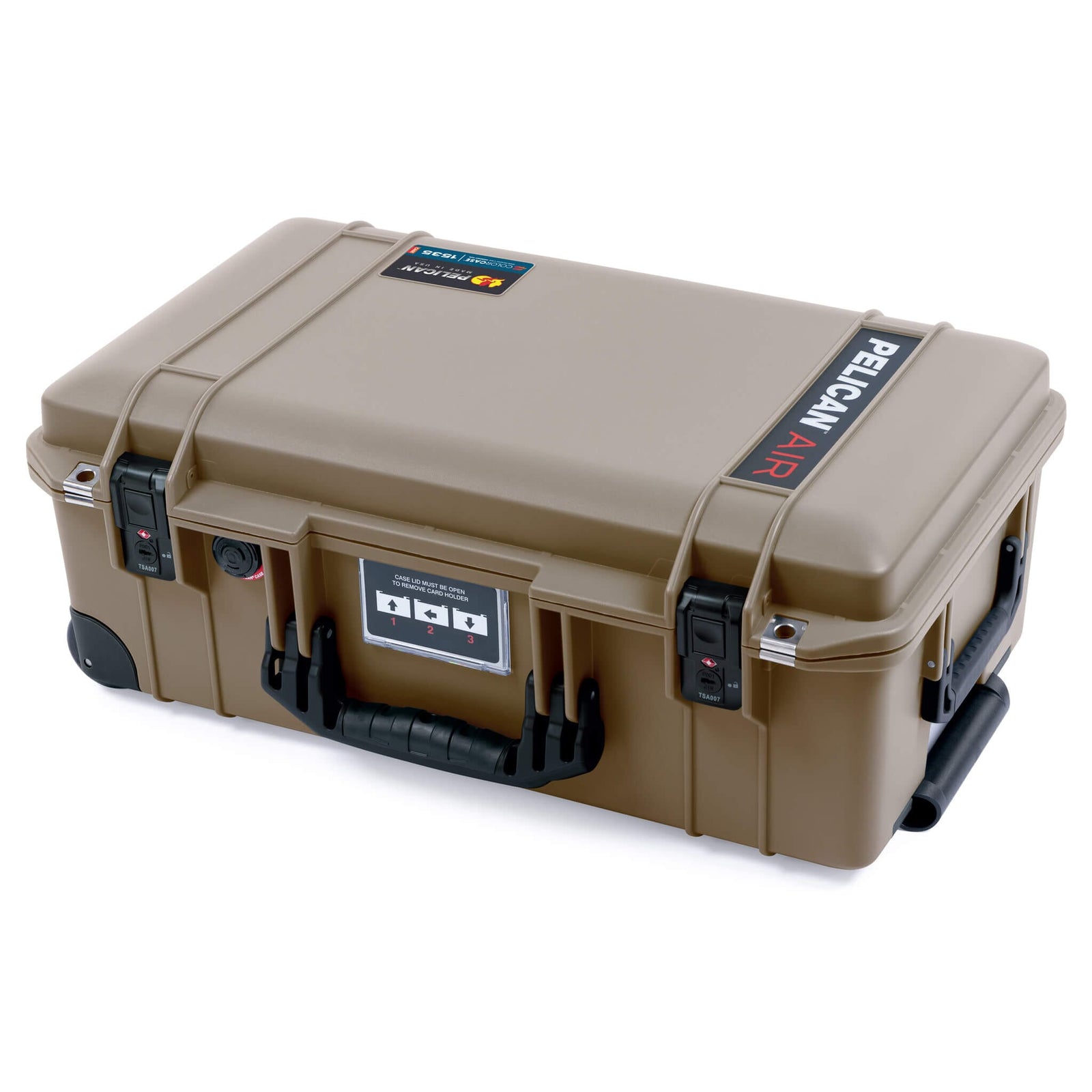 Pelican 1535 Air Case, Dark Desert Dirt with Black Handles, TSA Locking Latches & Trolley ColorCase 