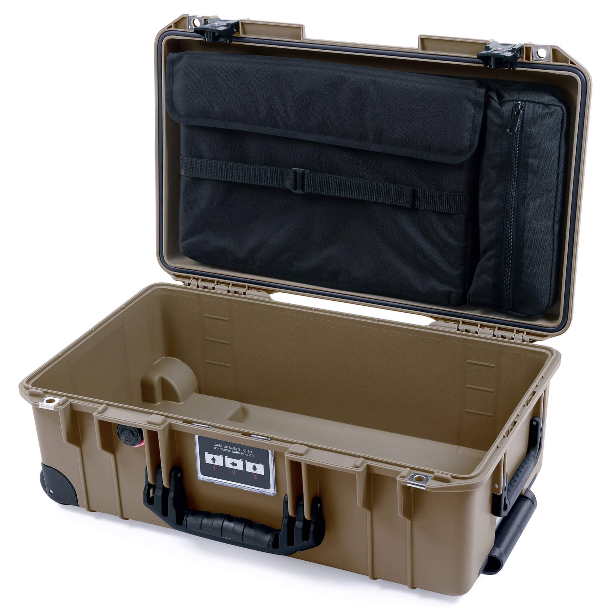 Pelican 1535 Air Case, Dark Desert Dirt with Black Handles, TSA Locking Latches & Trolley ColorCase