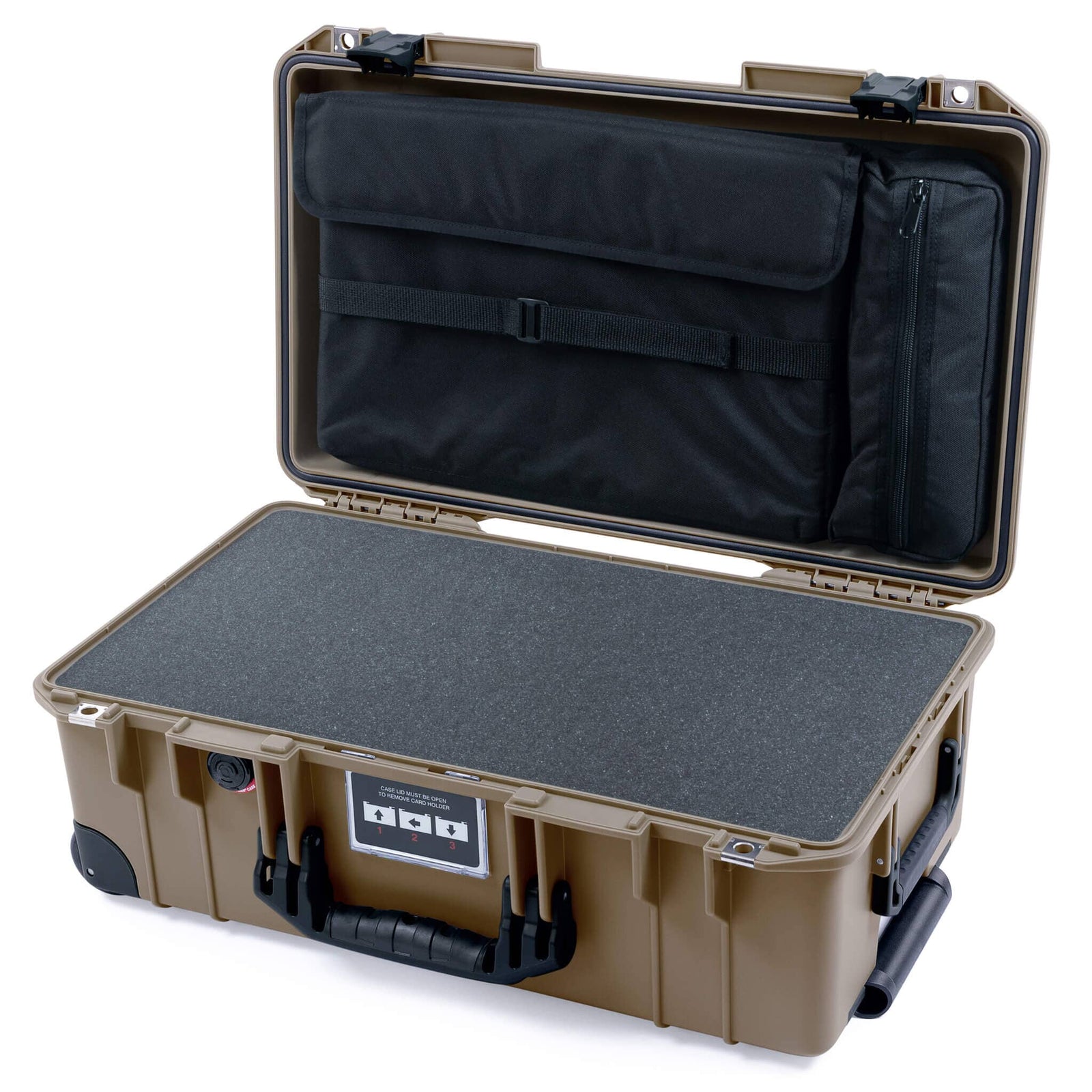 Pelican 1535 Air Case, Dark Desert Dirt with Black Handles, Latches & Trolley ColorCase 