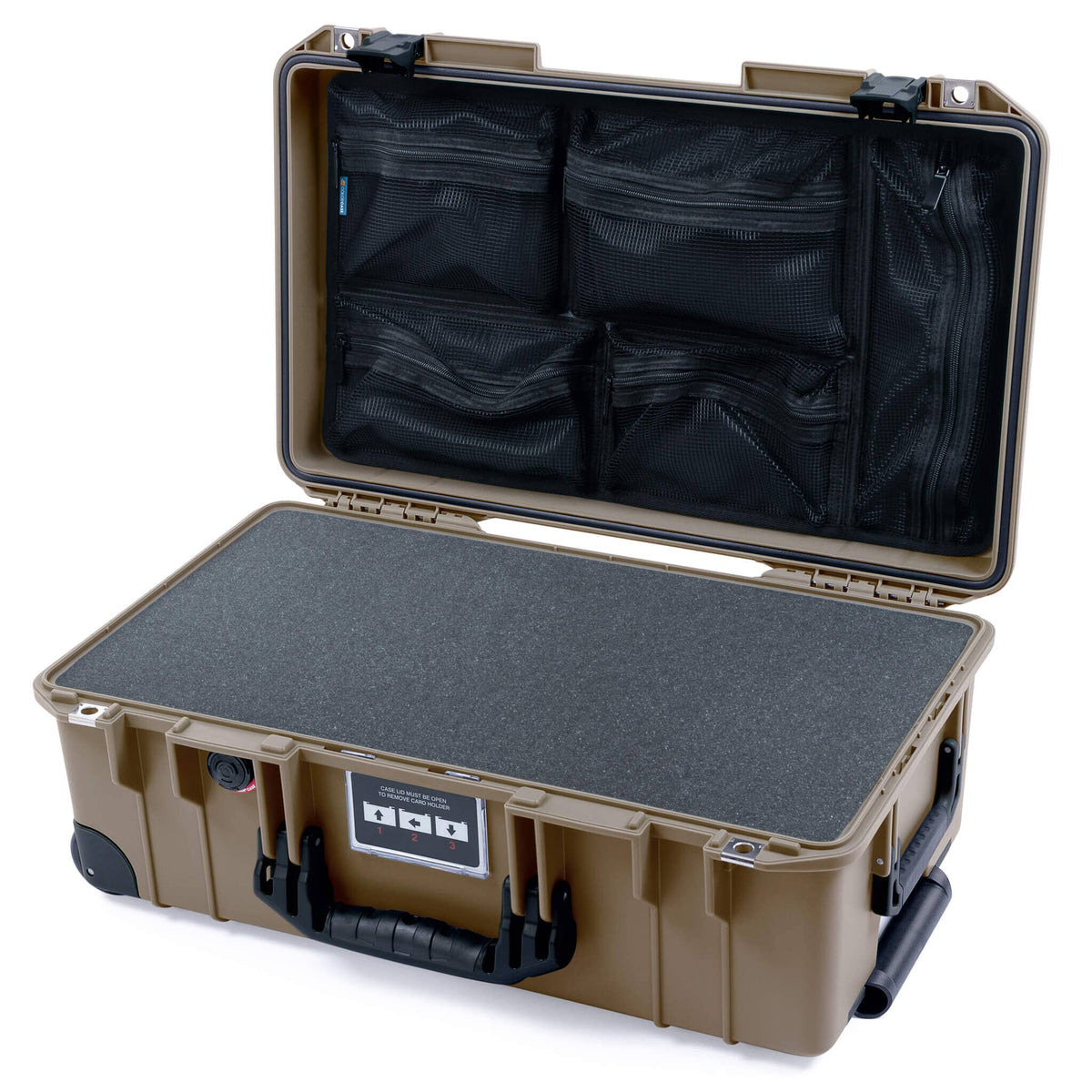 Pelican 1535 Air Case, Dark Desert Dirt with Black Handles, Latches &amp; Trolley ColorCase 