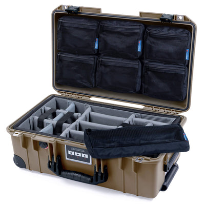 Pelican 1535 Air Case, Dark Desert Dirt with Black Handles, Latches & Trolley ColorCase