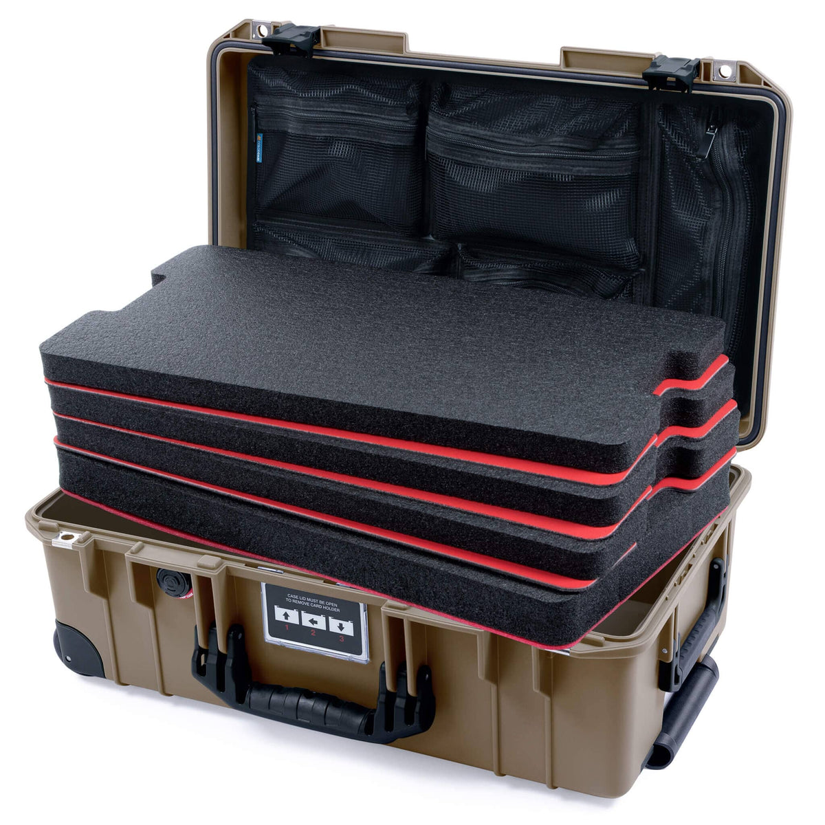 Pelican 1535 Air Case, Dark Desert Dirt with Black Handles, Latches &amp; Trolley ColorCase 