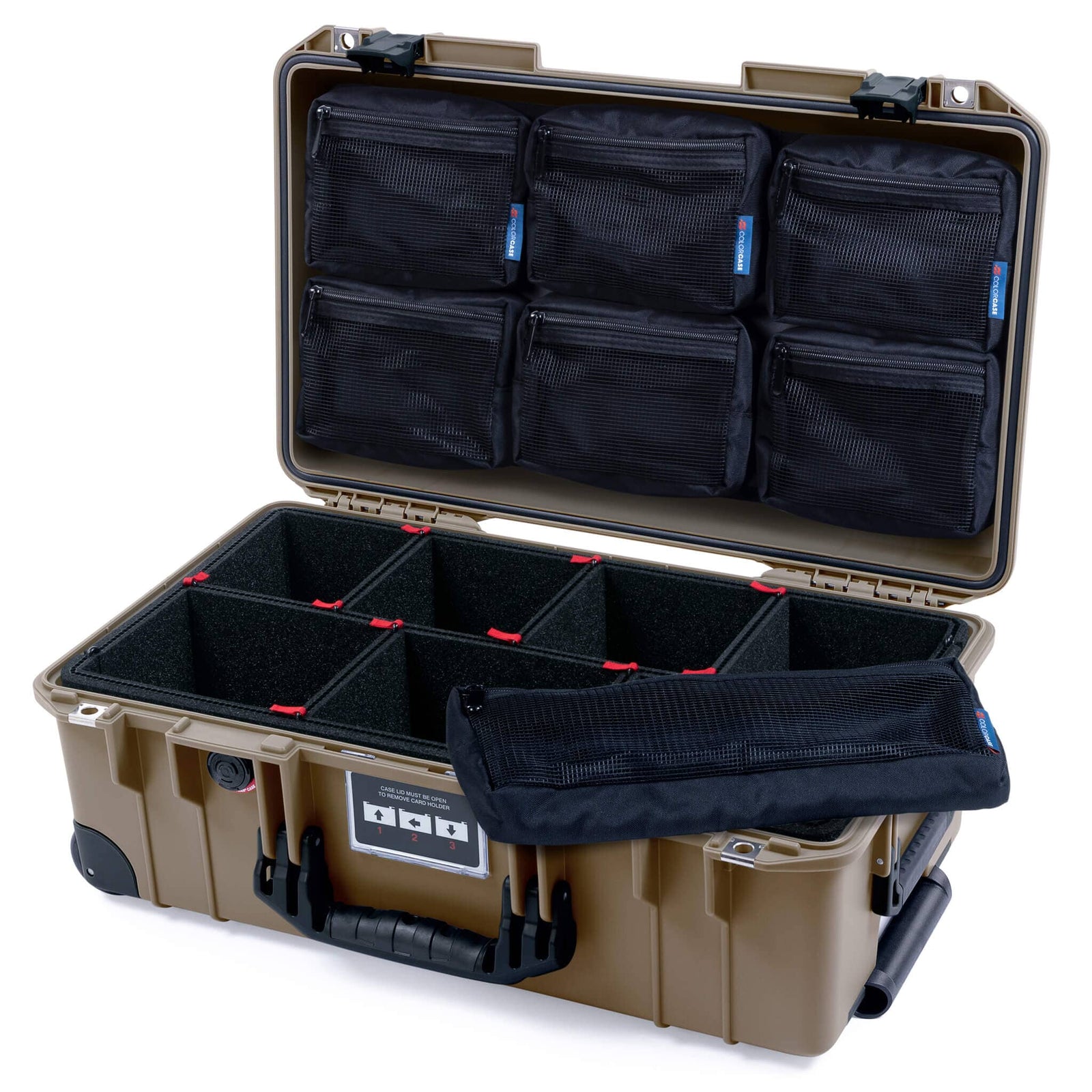 Pelican 1535 Air Case, Dark Desert Dirt with Black Handles, Latches & Trolley ColorCase 