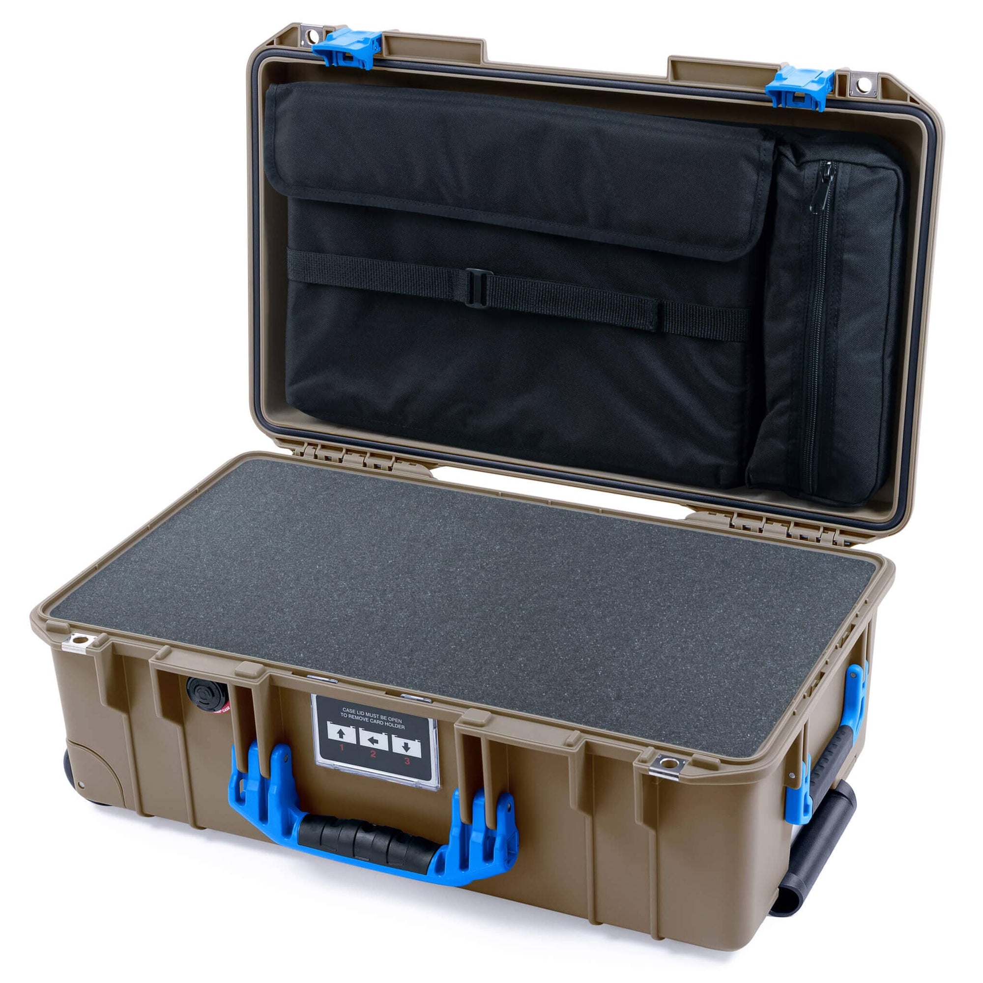 Pelican 1535 Air Case, Dark Desert Dirt with Blue Handles & Latches ColorCase