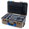 Pelican 1535 Air Case, Dark Desert Dirt with Blue Handles & Latches ColorCase