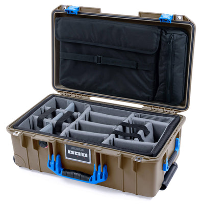 Pelican 1535 Air Case, Dark Desert Dirt with Blue Handles & Latches ColorCase