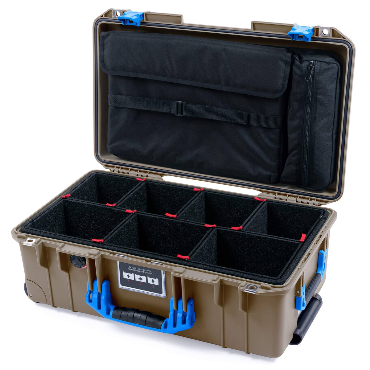Pelican 1535 Air Case, Dark Desert Dirt with Blue Handles &amp; Latches ColorCase 
