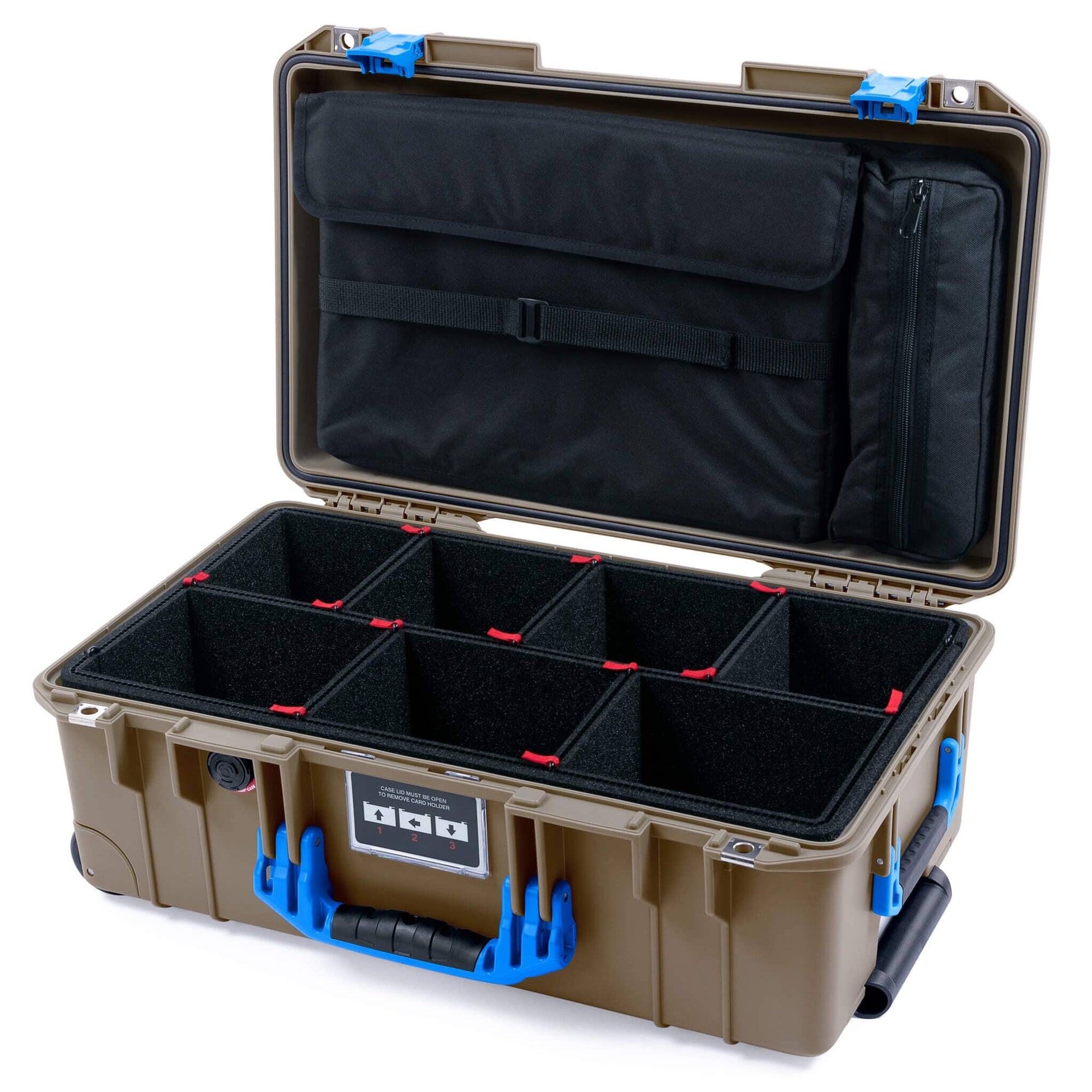 Pelican 1535 Air Case, Dark Desert Dirt with Blue Handles & Latches ColorCase