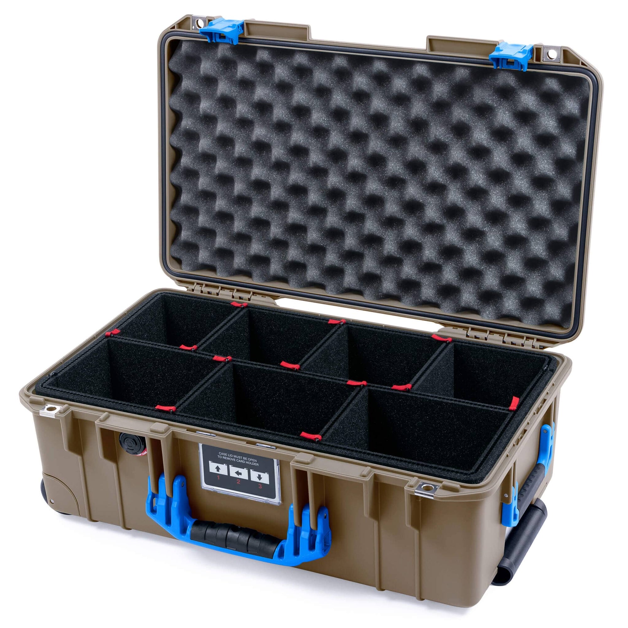 Pelican 1535 Air Case, Dark Desert Dirt with Blue Handles & Latches ColorCase