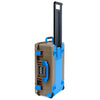 Pelican 1535 Air Case, Dark Desert Dirt with Blue Handles, Latches & Trolley ColorCase