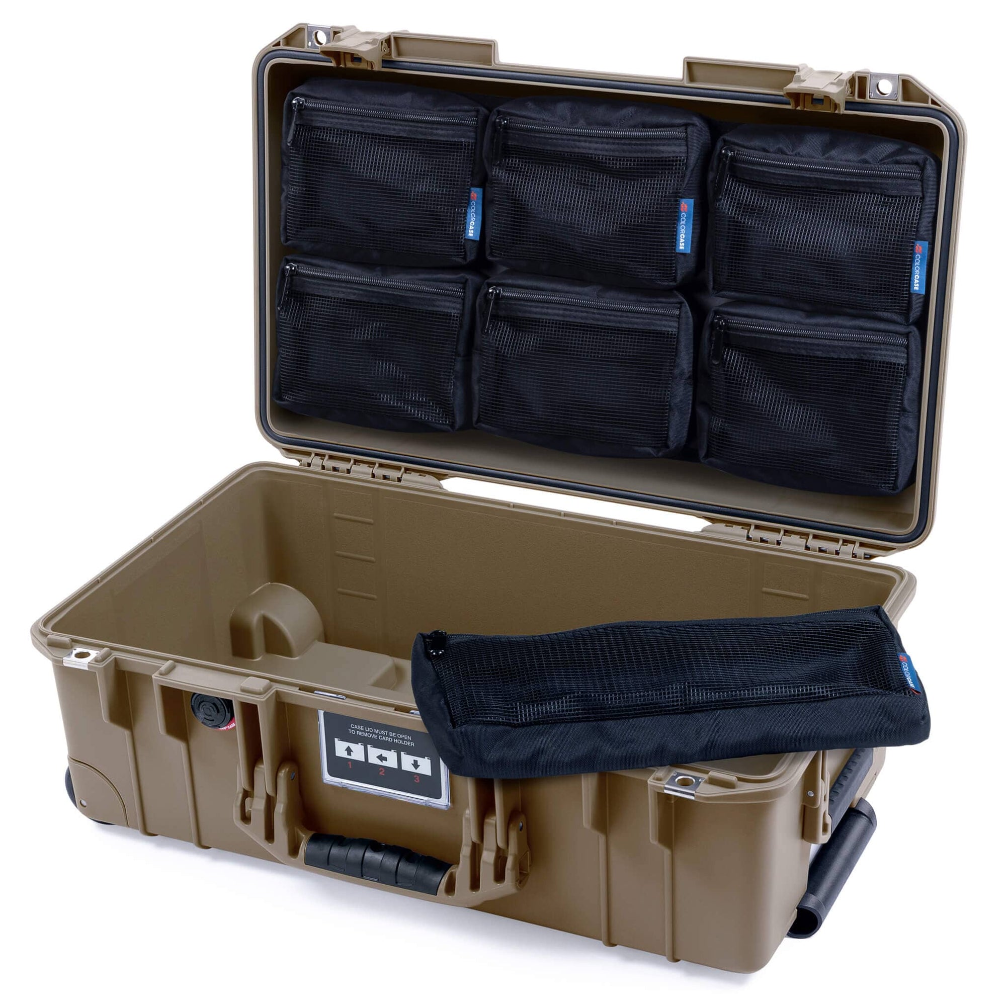 Pelican 1535 Air Case, Dark Desert Dirt 7-Piece Removable Mesh Pouches Only ColorCase 015350-0700-580-581