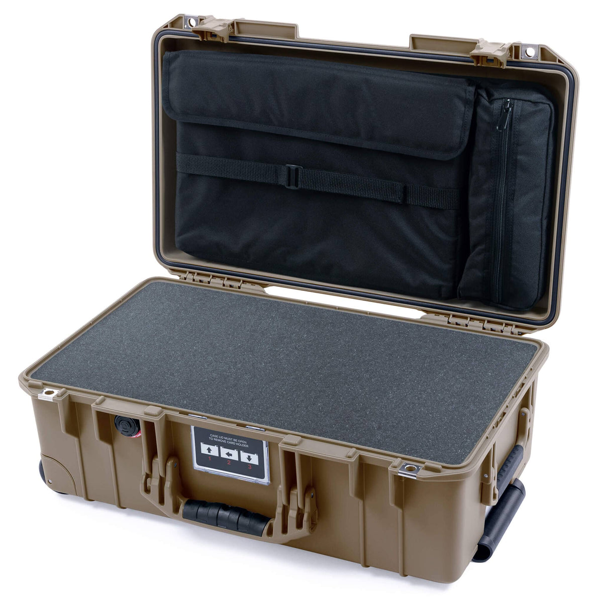 Pelican 1535 Air Case, Dark Desert Dirt Pick &amp; Pluck Foam with Computer Pouch ColorCase 015350-0201-580-581