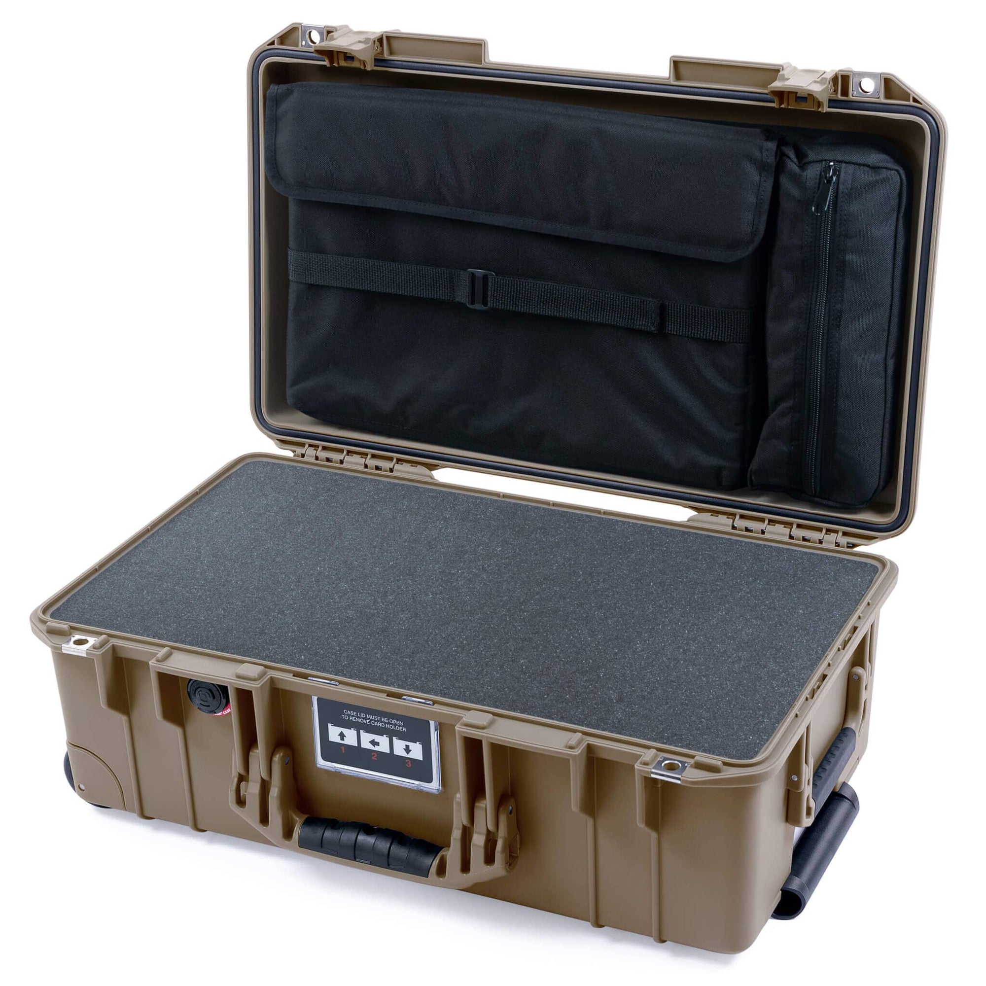 Pelican 1535 Air Case, Dark Desert Dirt Pick & Pluck Foam with Computer Pouch ColorCase 015350-0201-580-581