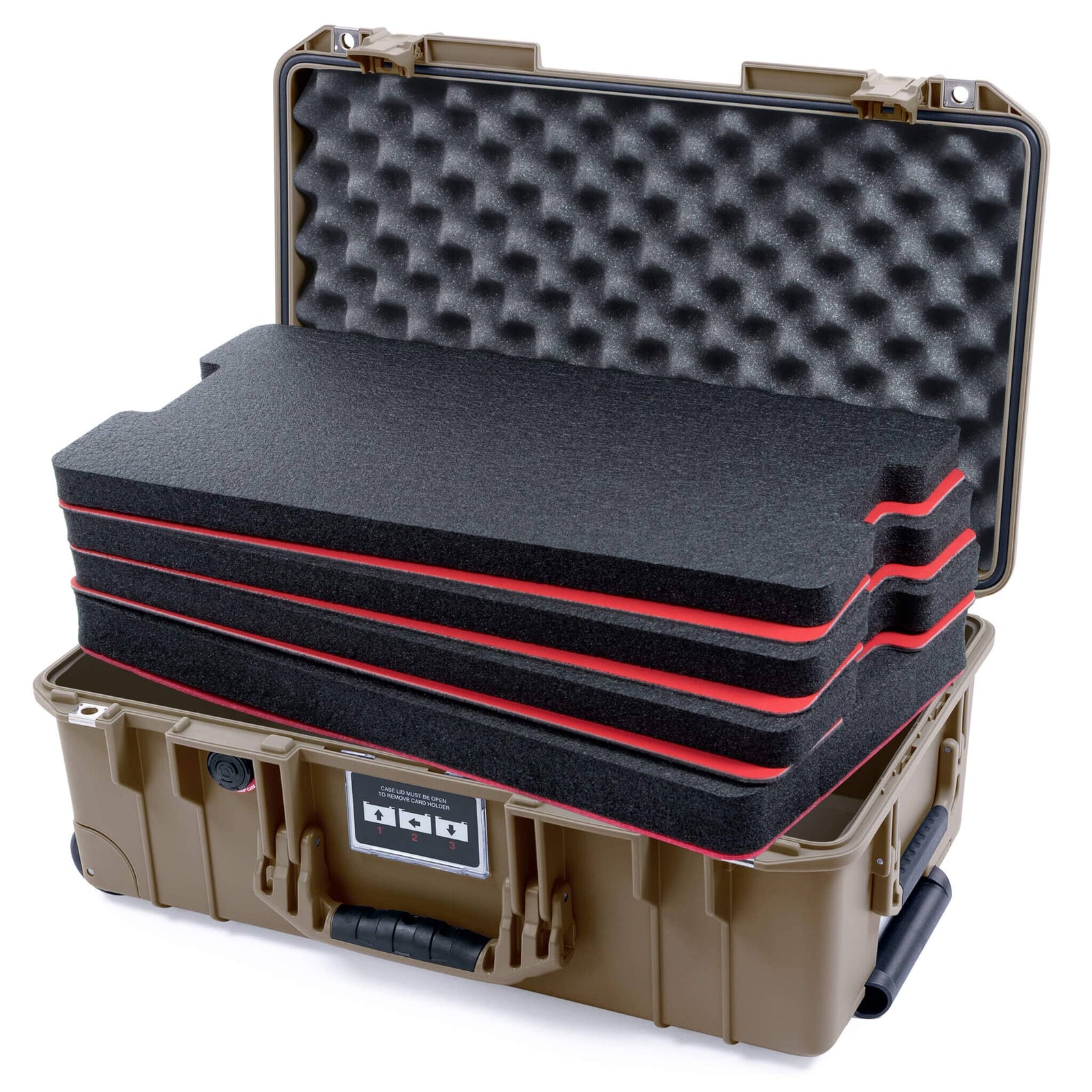 Pelican 1535 Air Case, Dark Desert Dirt Custom Tool Kit (4 Foam Inserts with Convoluted Lid Foam) ColorCase 015350-0060-580-581