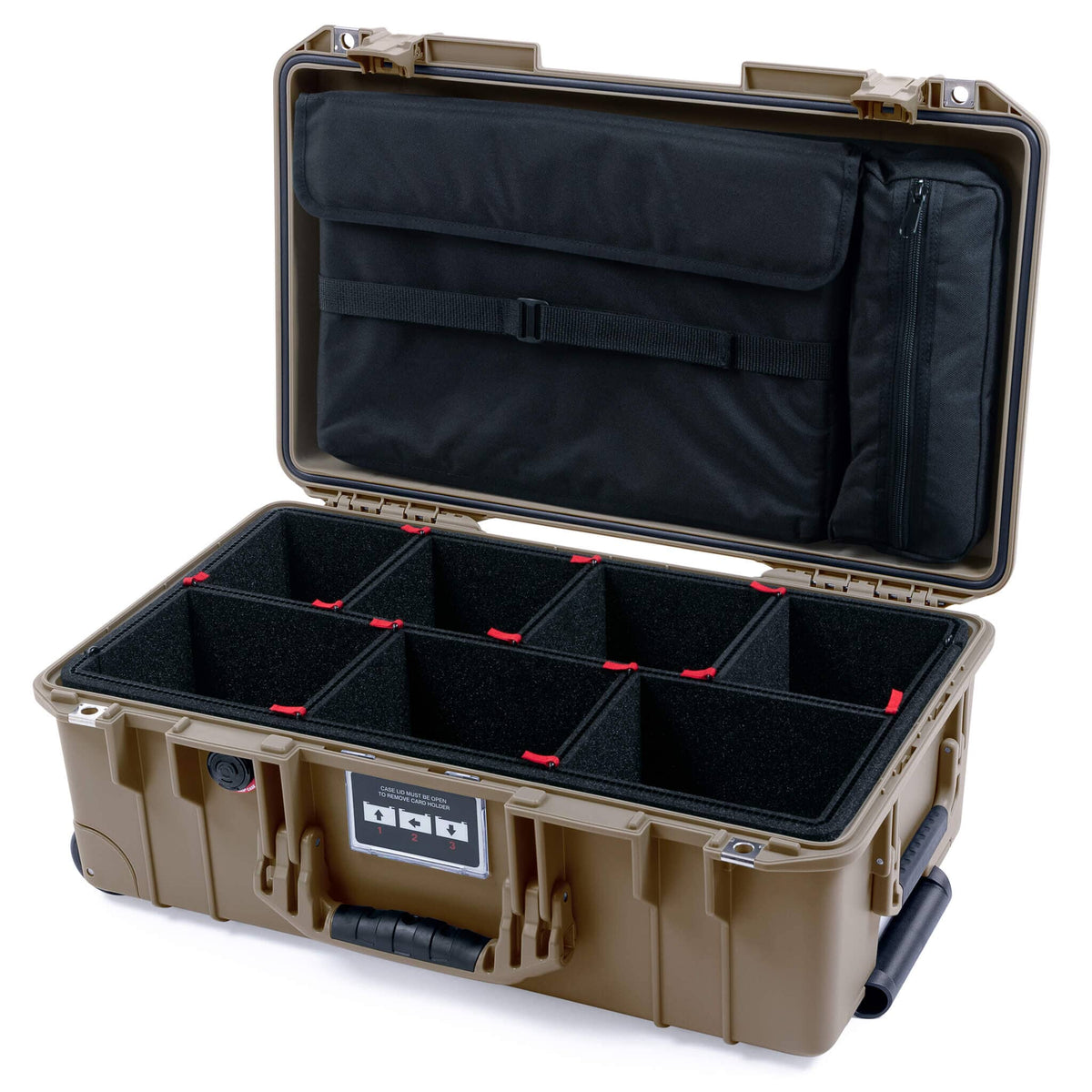 Pelican 1535 Air Case, Dark Desert Dirt TrekPak Divider System with Computer Pouch ColorCase 015350-0220-580-581