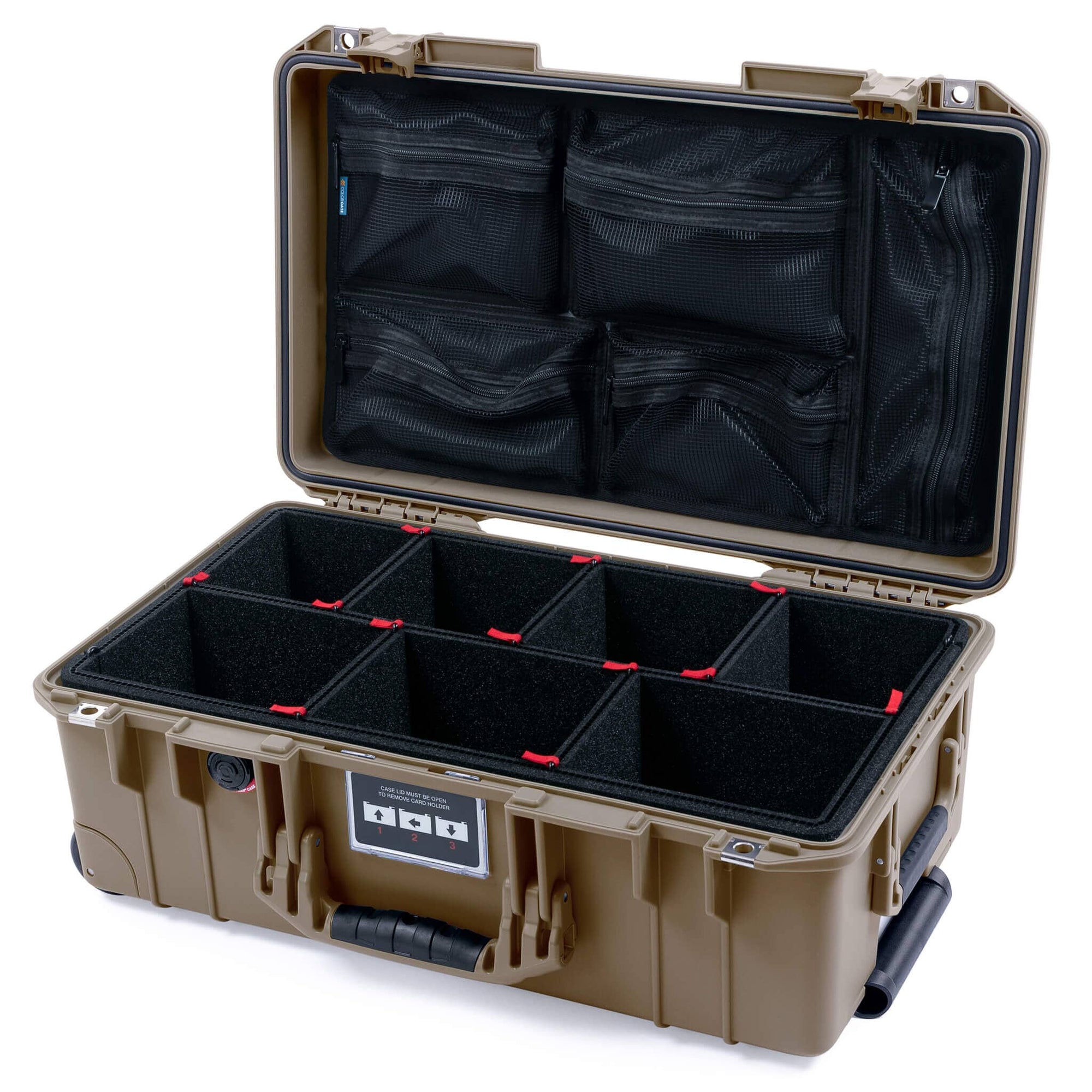 Pelican 1535 Air Case, Dark Desert Dirt TrekPak Divider System with Mesh Lid Organizer ColorCase 015350-0120-580-581