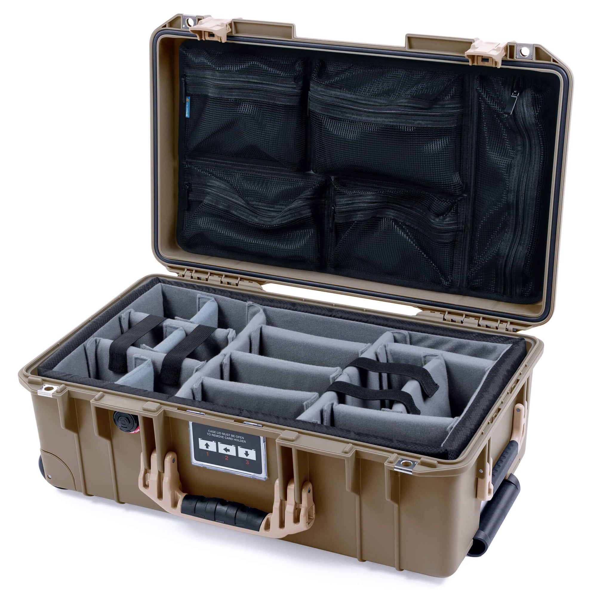Pelican 1535 Air Case, Dark Desert Dirt with Desert Tan Handles & Latches ColorCase