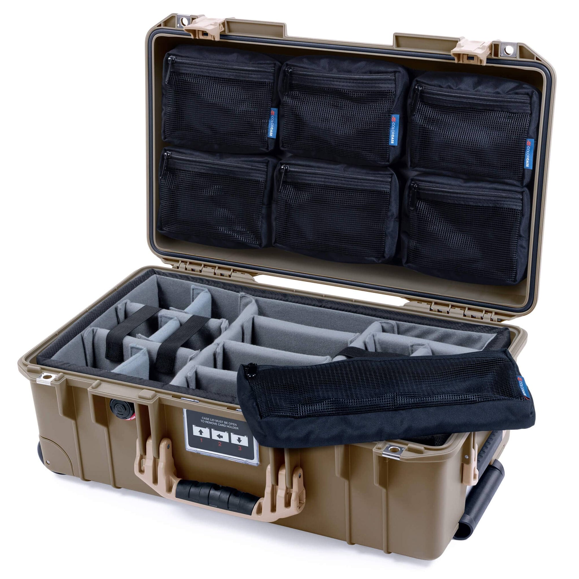 Pelican 1535 Air Case, Dark Desert Dirt with Desert Tan Handles & Latches ColorCase
