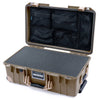 Pelican 1535 Air Case, Dark Desert Dirt with Desert Tan Handles, Latches & Trolley Pick & Pluck Foam with Mesh Lid Organizer ColorCase 015350-0101-580-311-310