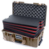 Pelican 1535 Air Case, Dark Desert Dirt with Desert Tan Handles, Latches & Trolley Custom Tool Kit (4 Foam Inserts with Convoluted Lid Foam) ColorCase 015350-0060-580-311-310