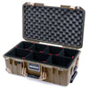 Pelican 1535 Air Case, Dark Desert Dirt with Desert Tan Handles, Latches & Trolley TrekPak Divider System with Convoluted Lid Foam ColorCase 015350-0020-580-311-310