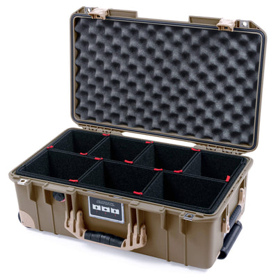 Pelican 1535 Air Case, Dark Desert Dirt with Desert Tan Handles, Latches & Trolley TrekPak Divider System with Convoluted Lid Foam ColorCase 015350-0020-580-311-310