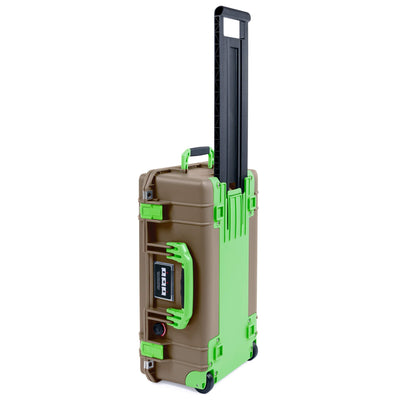 Pelican 1535 Air Case, Dark Desert Dirt with Lime Green Handles, Latches & Trolley ColorCase