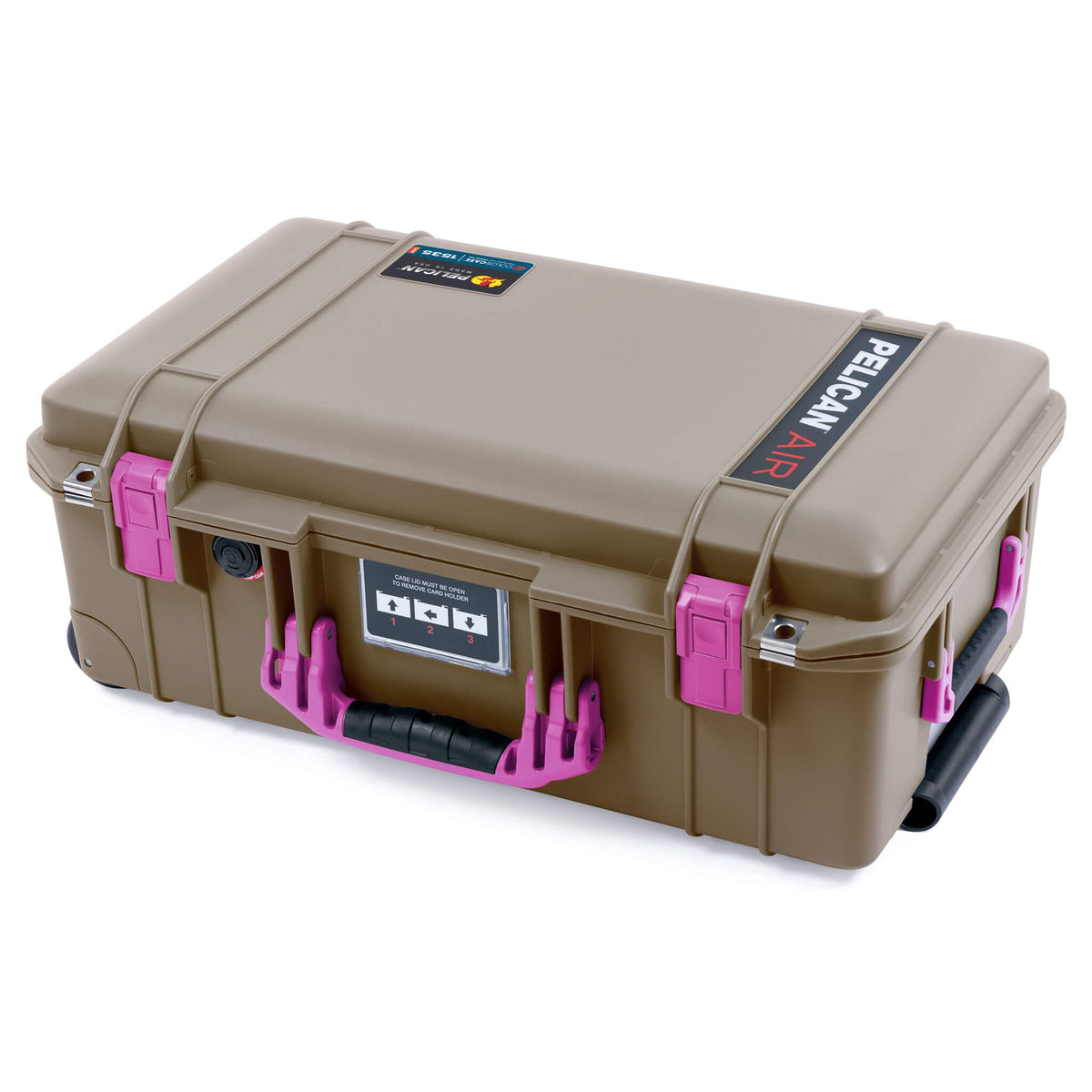Pelican 1535 Air Case, Dark Desert Dirt with Magenta Handles &amp; Latches ColorCase 