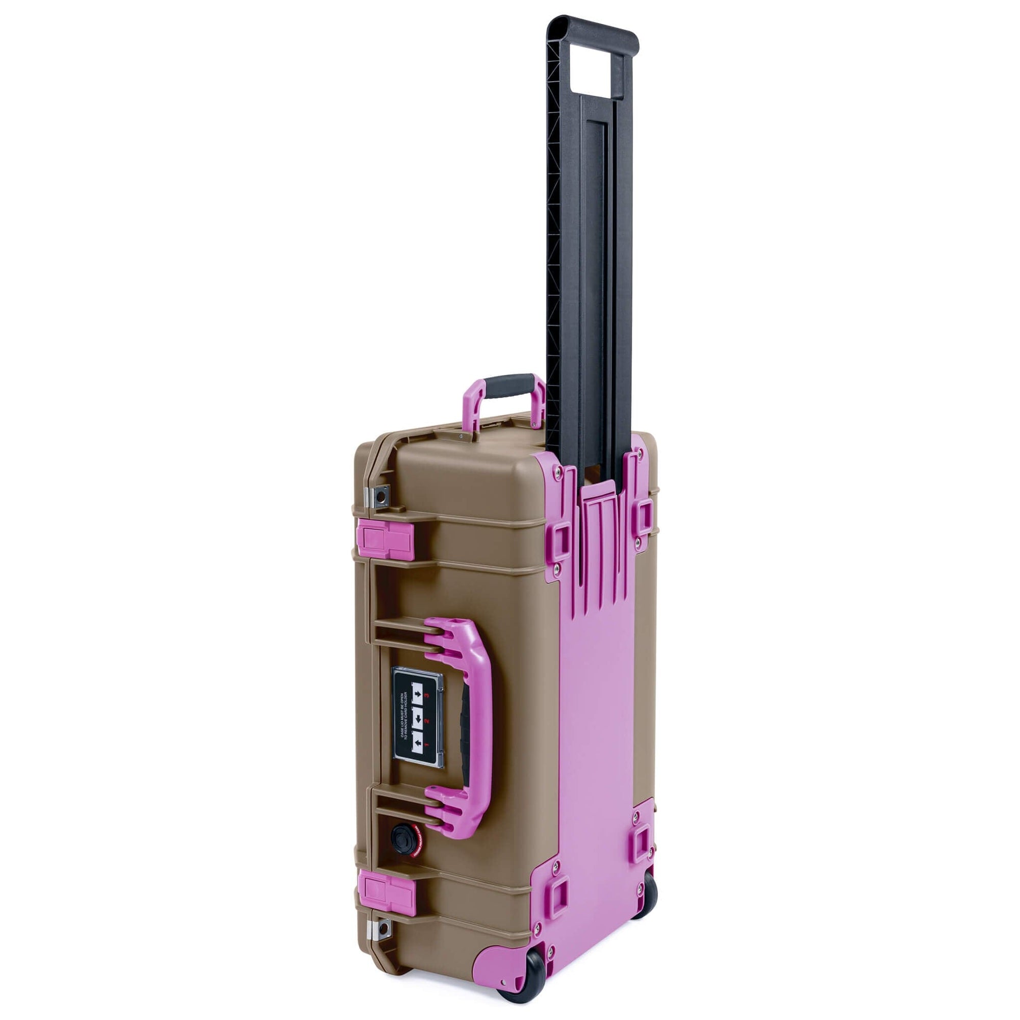Pelican 1535 Air Case, Dark Desert Dirt with Magenta Handles, Latches & Trolley ColorCase